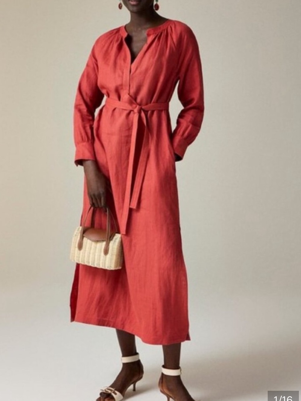 J. Crew Cabana Linen Maxi Midi Dress Small